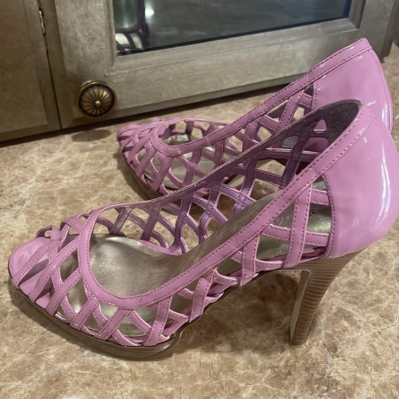 Delicious Mauve open toe high heels size 10 - Picture 7 of 14